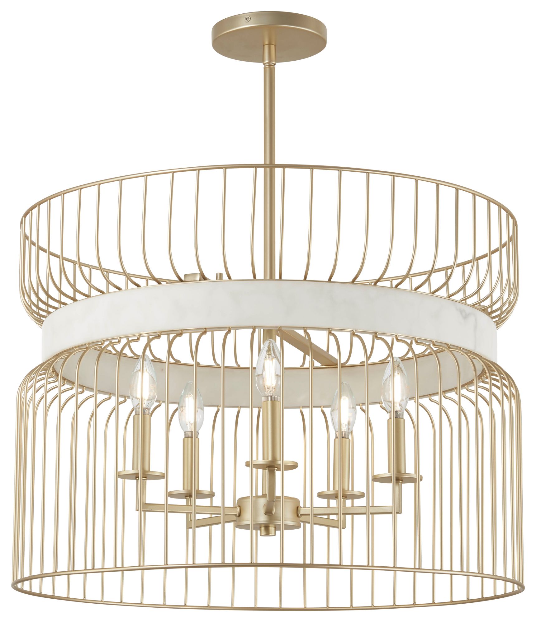 Minka-Lavery Park Slope 5-Light Nouveau Gold Pendant