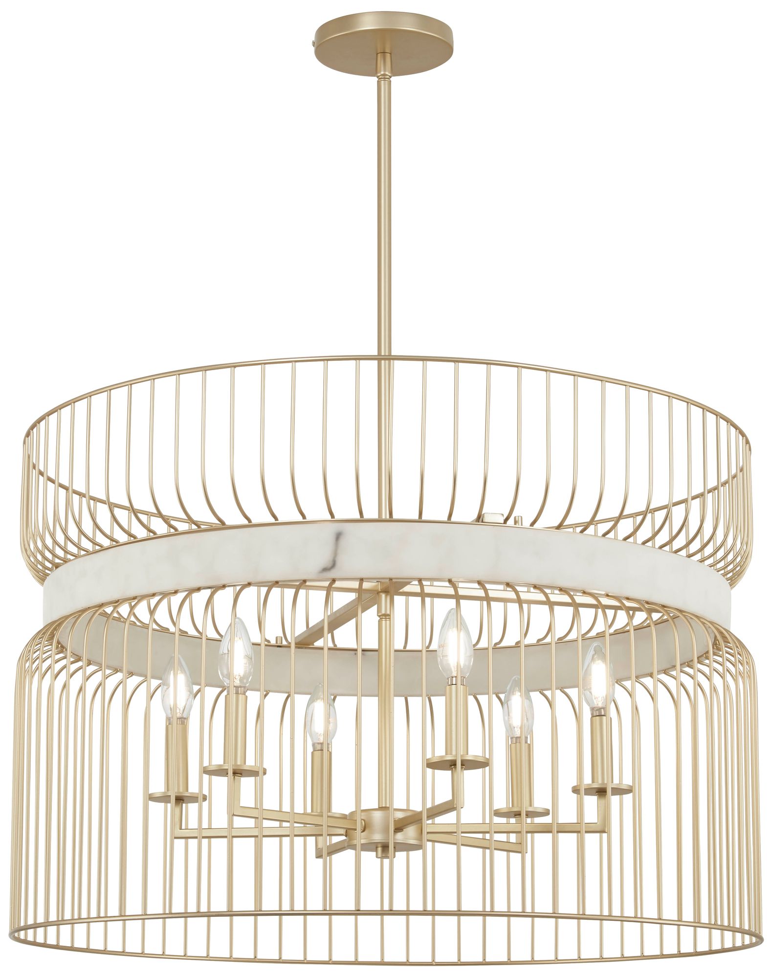 Minka-Lavery Park Slope 6-Light Nouveau Gold Pendant