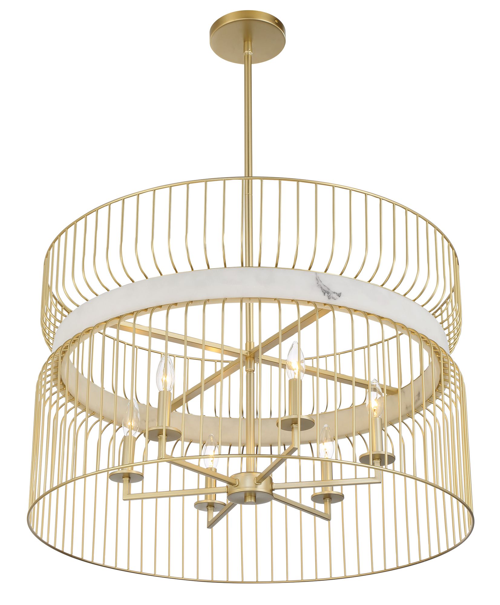Minka-Lavery Park Slope 6-Light Nouveau Gold Pendant