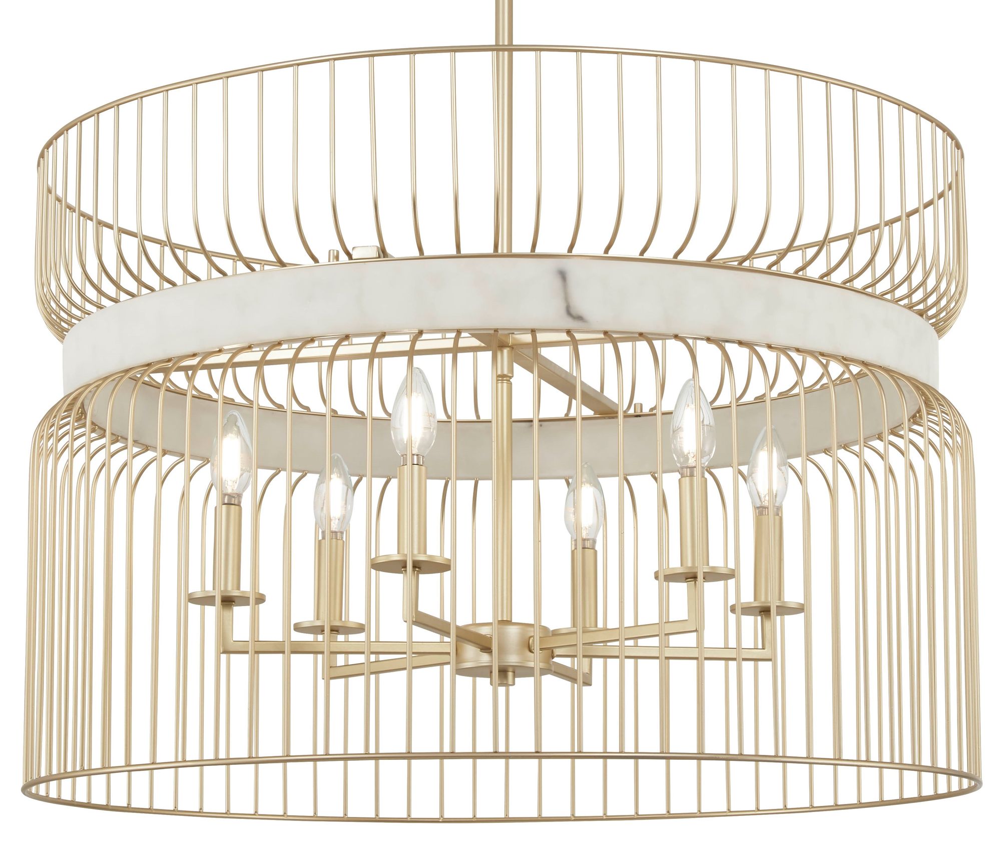 Minka-Lavery Park Slope 6-Light Nouveau Gold Pendant