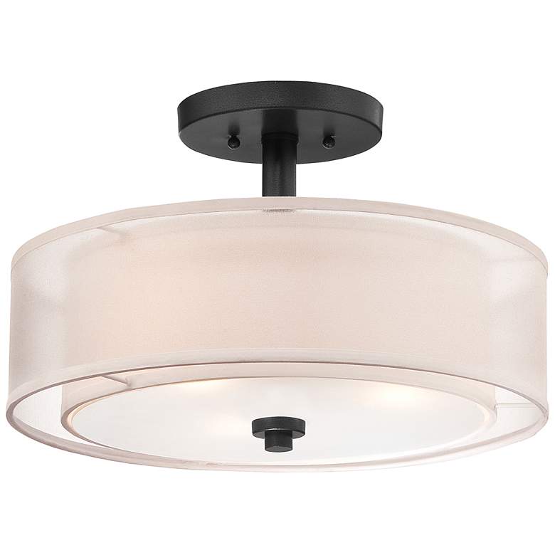 Image 1 Minka-Lavery Parsons 15" 3-Light Sand Coal Semi Flush Ceiling Light