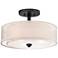 Minka-Lavery Parsons 15" 3-Light Sand Coal Semi Flush Ceiling Light