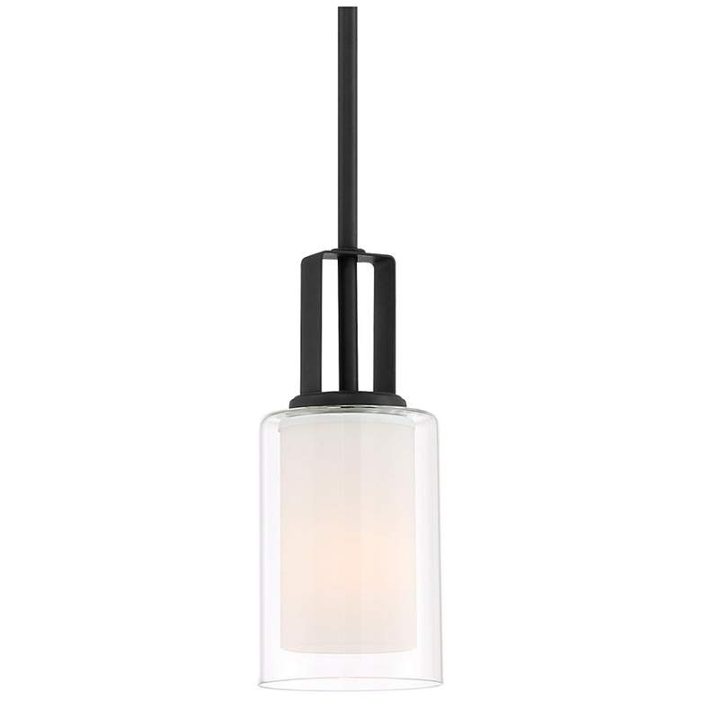 Image 1 Minka-Lavery  Parsons Studio 1-Light Sand Coal Mini Pendant