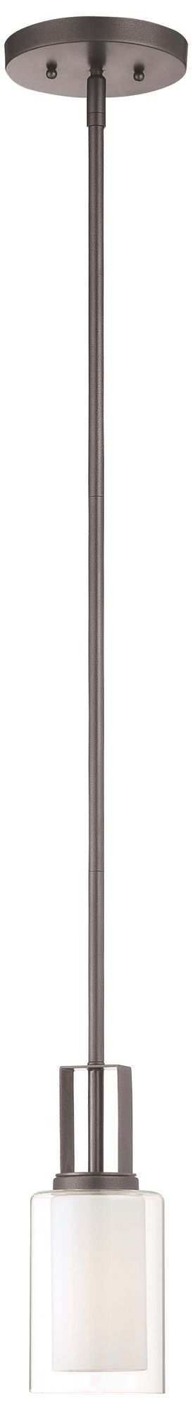 Image 2 Minka-Lavery Parsons Studio 1-Light Smoked Iron Mini Pendant with Shade