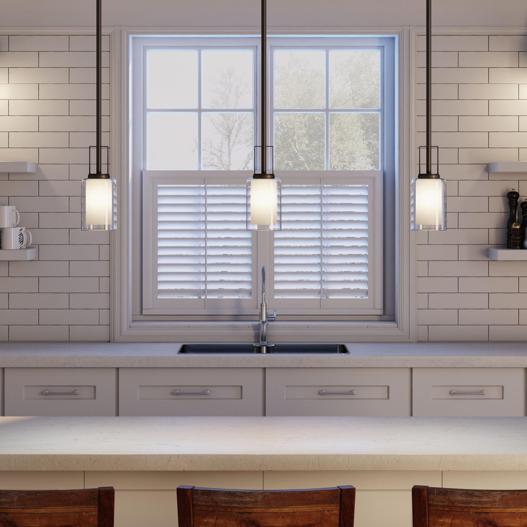 Image 3 Minka-Lavery Parsons Studio 1-Light Smoked Iron Mini Pendant with Shade more views