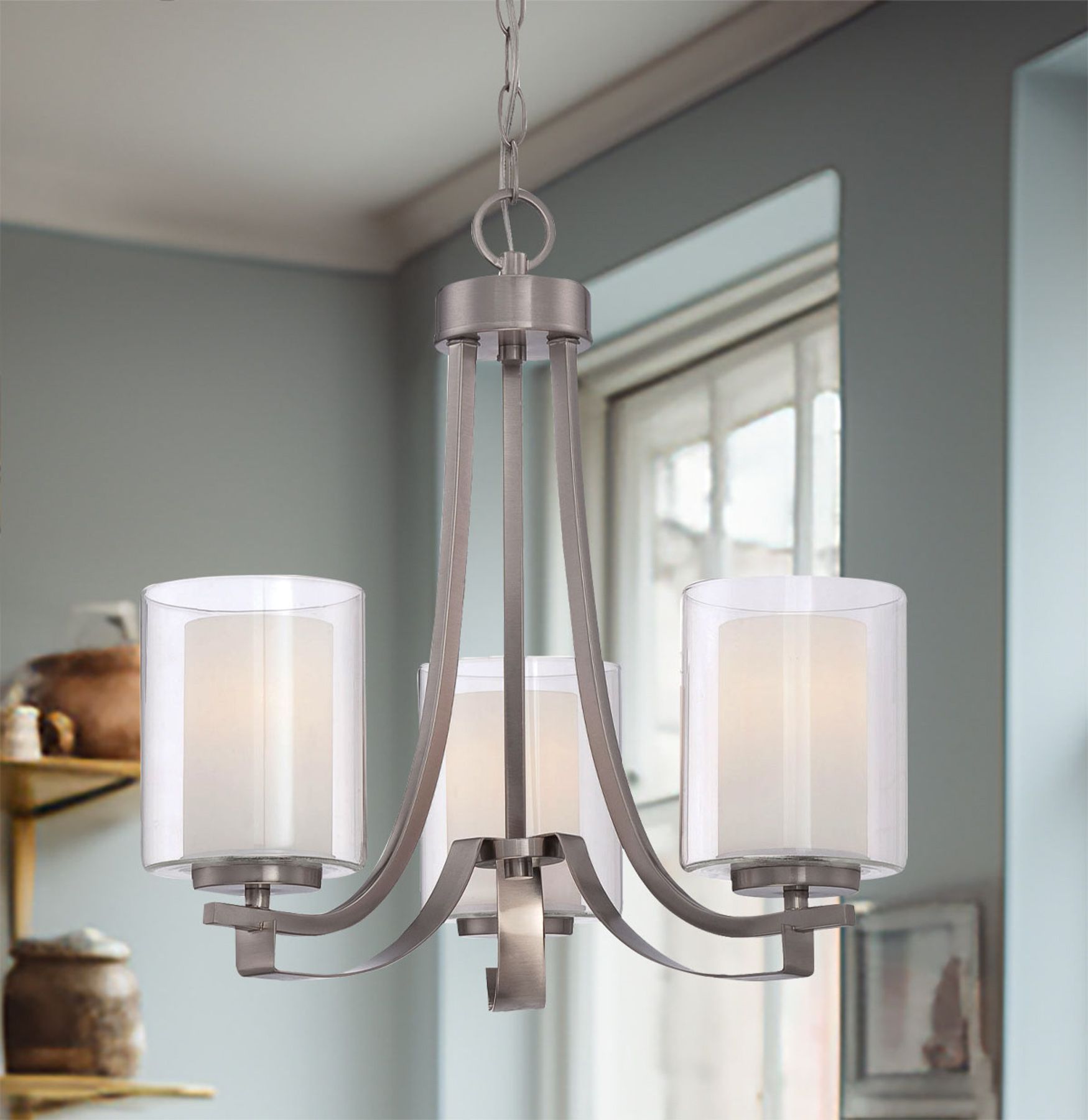 Image 4 Minka-Lavery Parsons Studio 3-Light Brushed Nickel Mini Chandelier more views