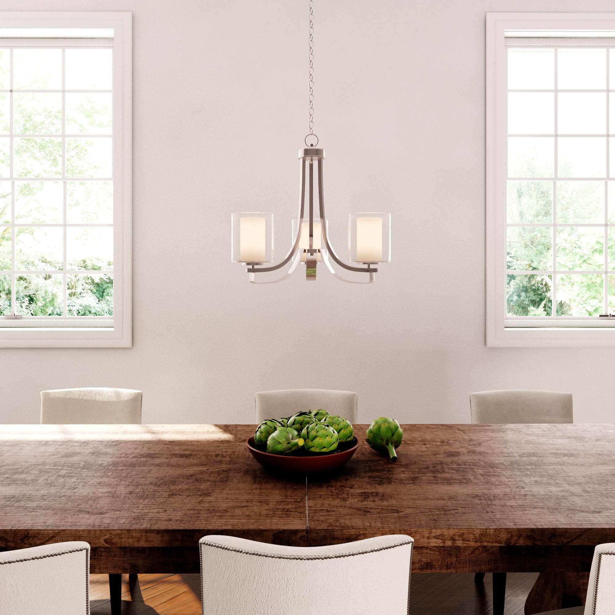 Image 5 Minka-Lavery Parsons Studio 3-Light Brushed Nickel Mini Chandelier more views