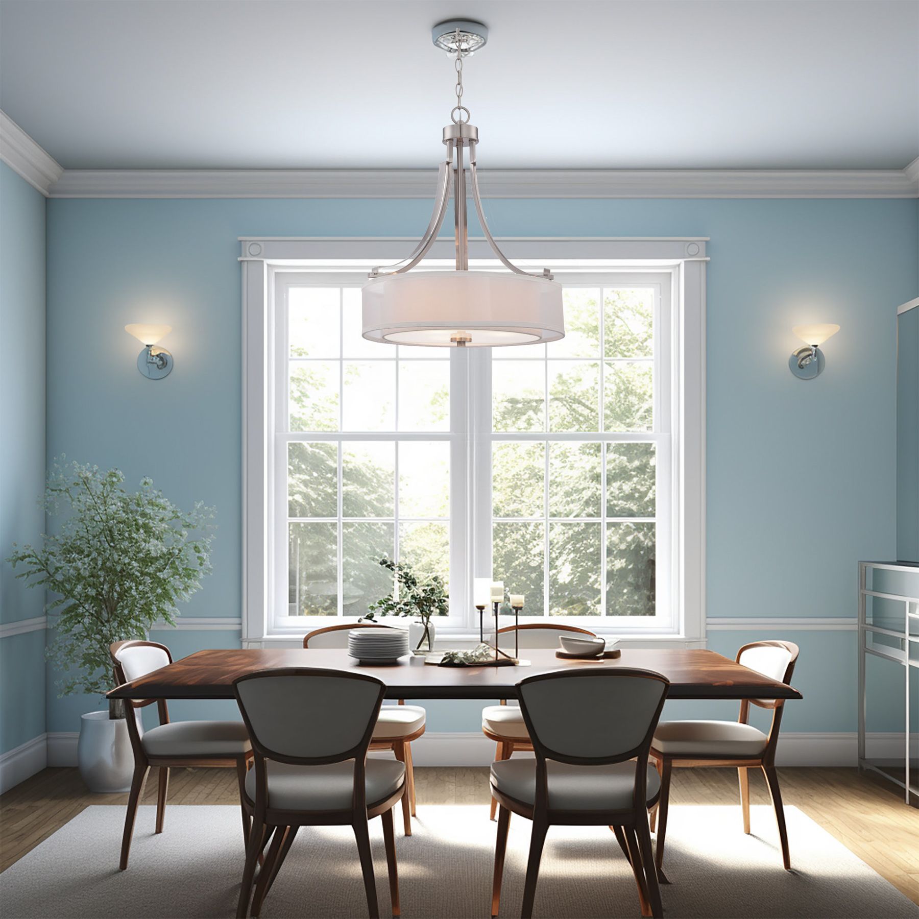 Image 4 Minka-Lavery Parsons Studio 3-Light Brushed Nickel Pendant more views