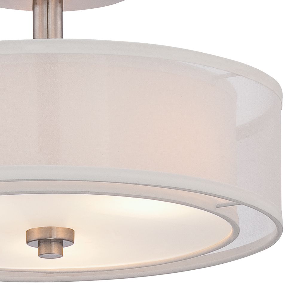 Image 6 Minka-Lavery Parsons Studio 3-Light Brushed Nickel Semi Flush with Shade more views
