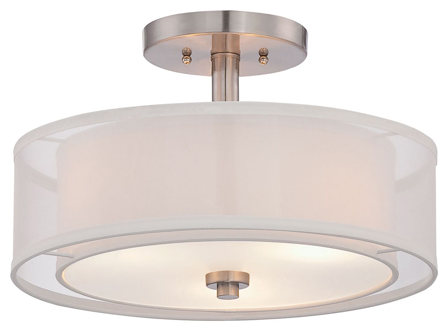 Image 7 Minka-Lavery Parsons Studio 3-Light Brushed Nickel Semi Flush with Shade more views