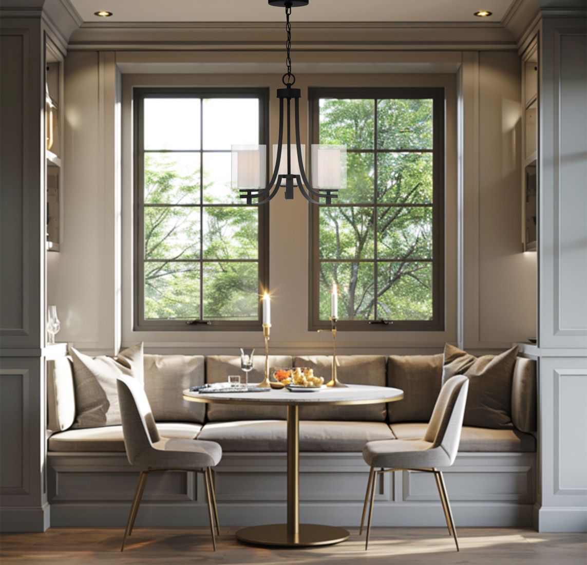 Image 3 Minka-Lavery Parsons Studio 3-Light Sand Coal Chandelier more views