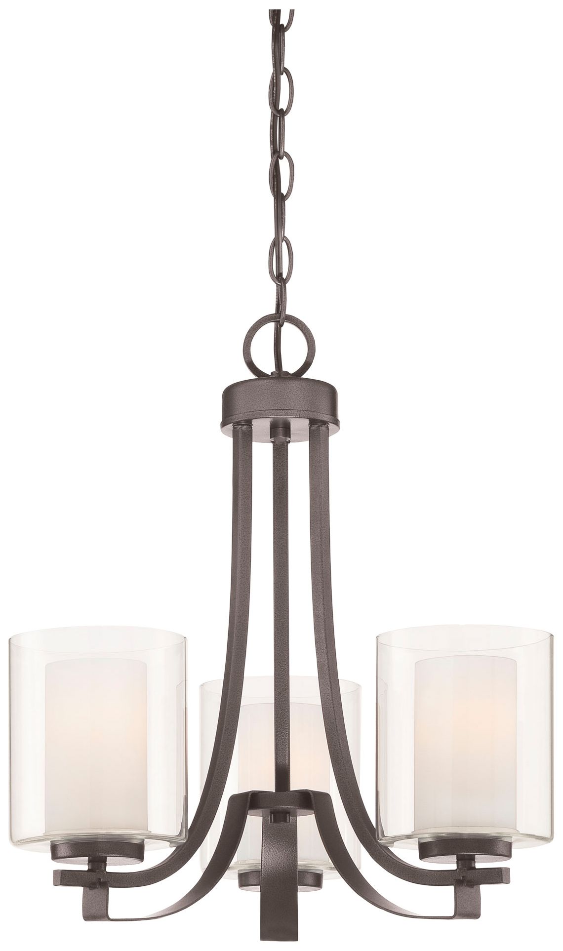 Image 2 Minka-Lavery Parsons Studio 3-Light Smoked Iron Chandelier with Shades