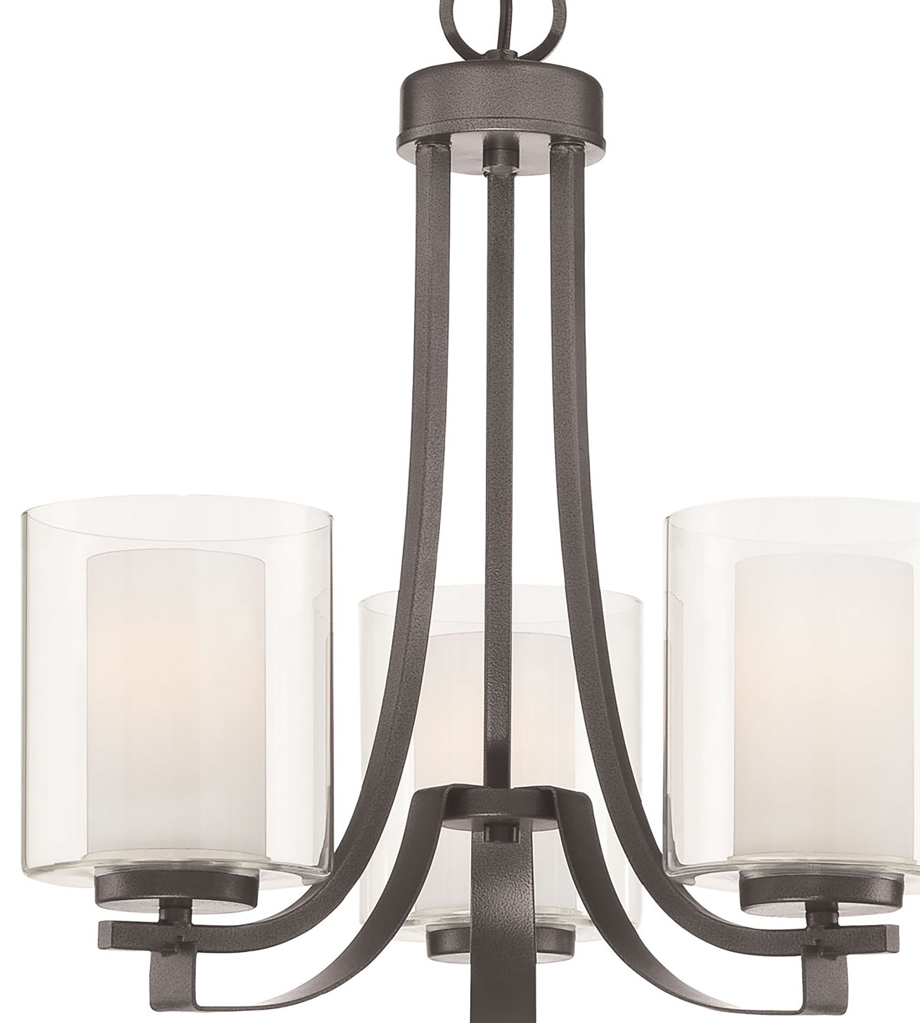 Image 4 Minka-Lavery Parsons Studio 3-Light Smoked Iron Chandelier with Shades more views