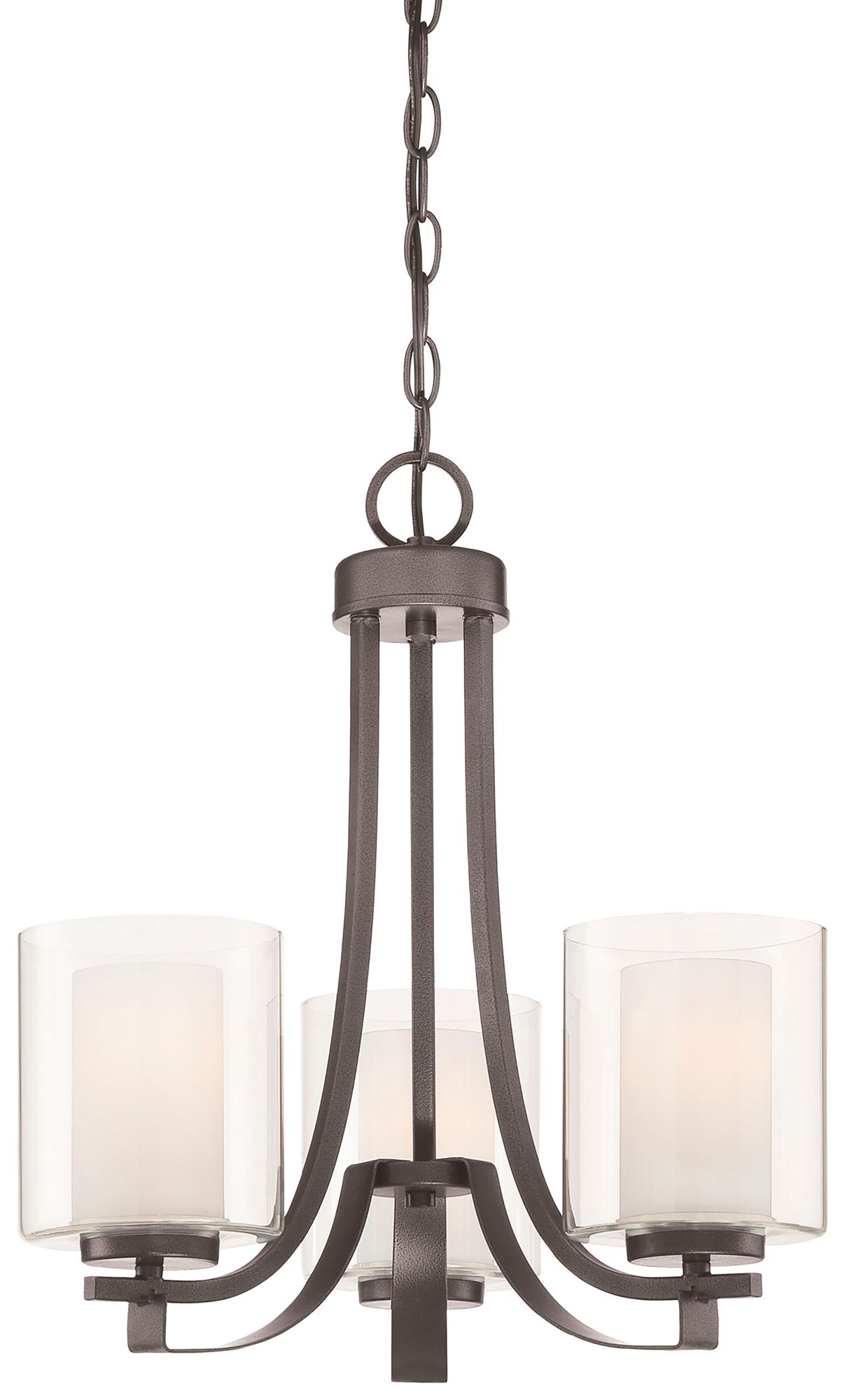 Image 6 Minka-Lavery Parsons Studio 3-Light Smoked Iron Chandelier with Shades more views