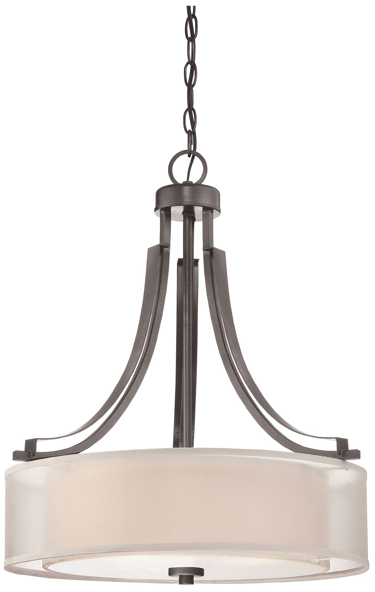 Image 7 Minka-Lavery Parsons Studio 3-Light Smoked Iron Pendant with Glass Shades more views