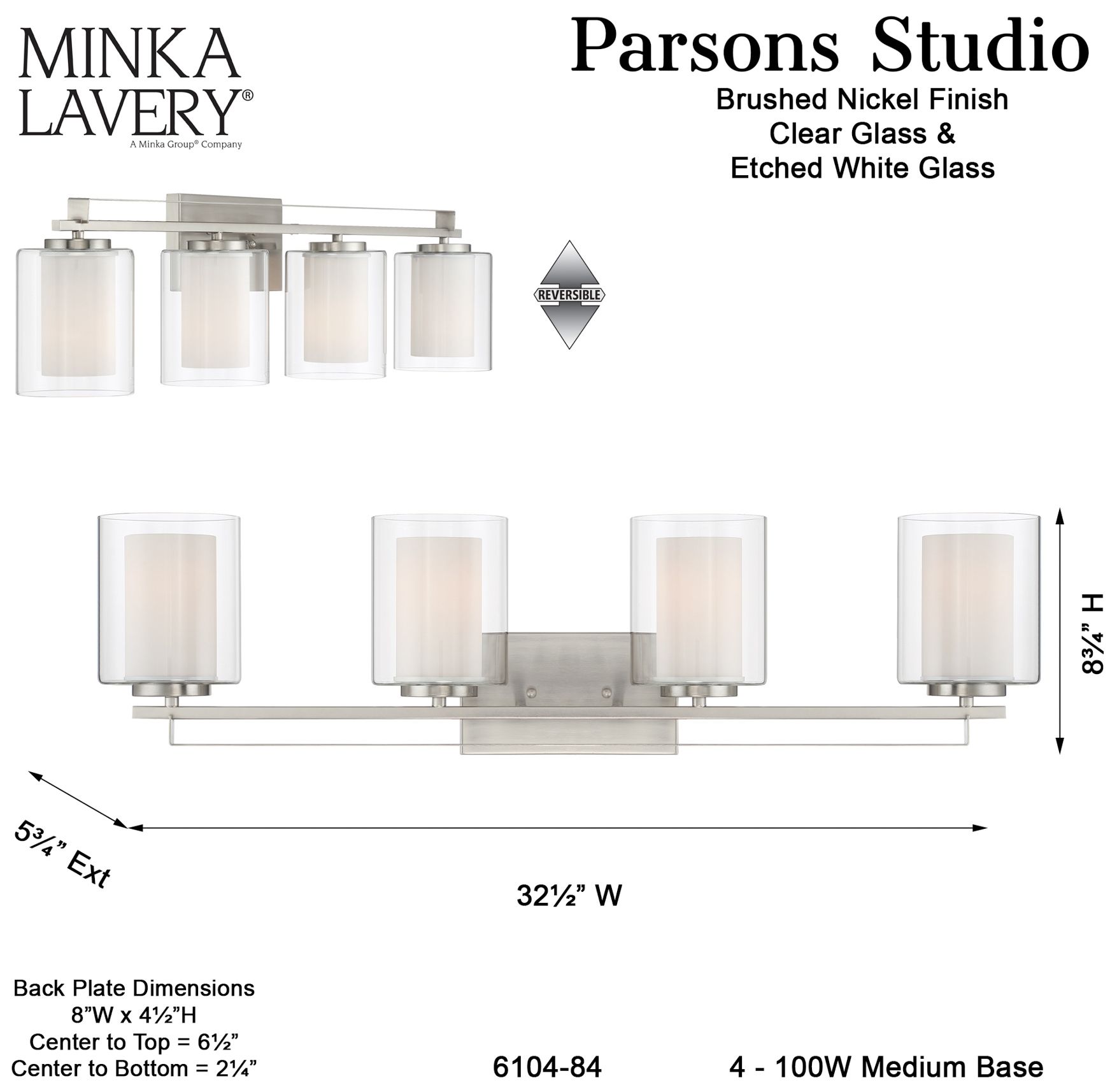 Image 6 Minka-Lavery Parsons Studio 32 1/2" Wide Brushed Nickel Bath Bar more views