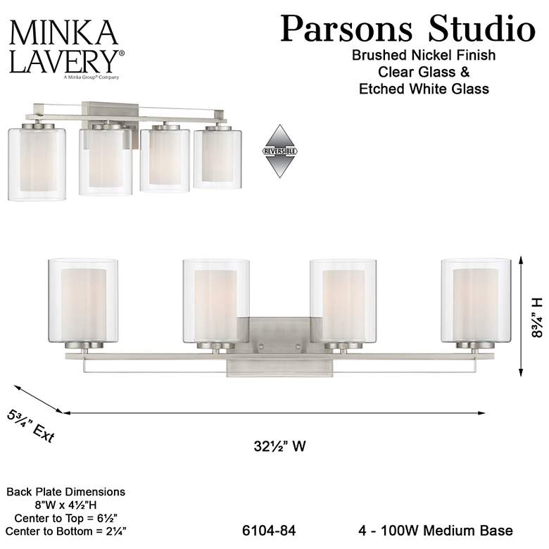 Image 6 Minka-Lavery Parsons Studio 32 1/2" Wide Brushed Nickel Bath Bar more views