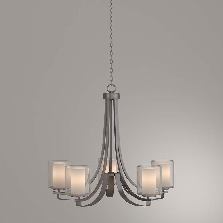 Image 6 Minka-Lavery Parsons Studio 5-Light Brushed Nickel Chandelier more views