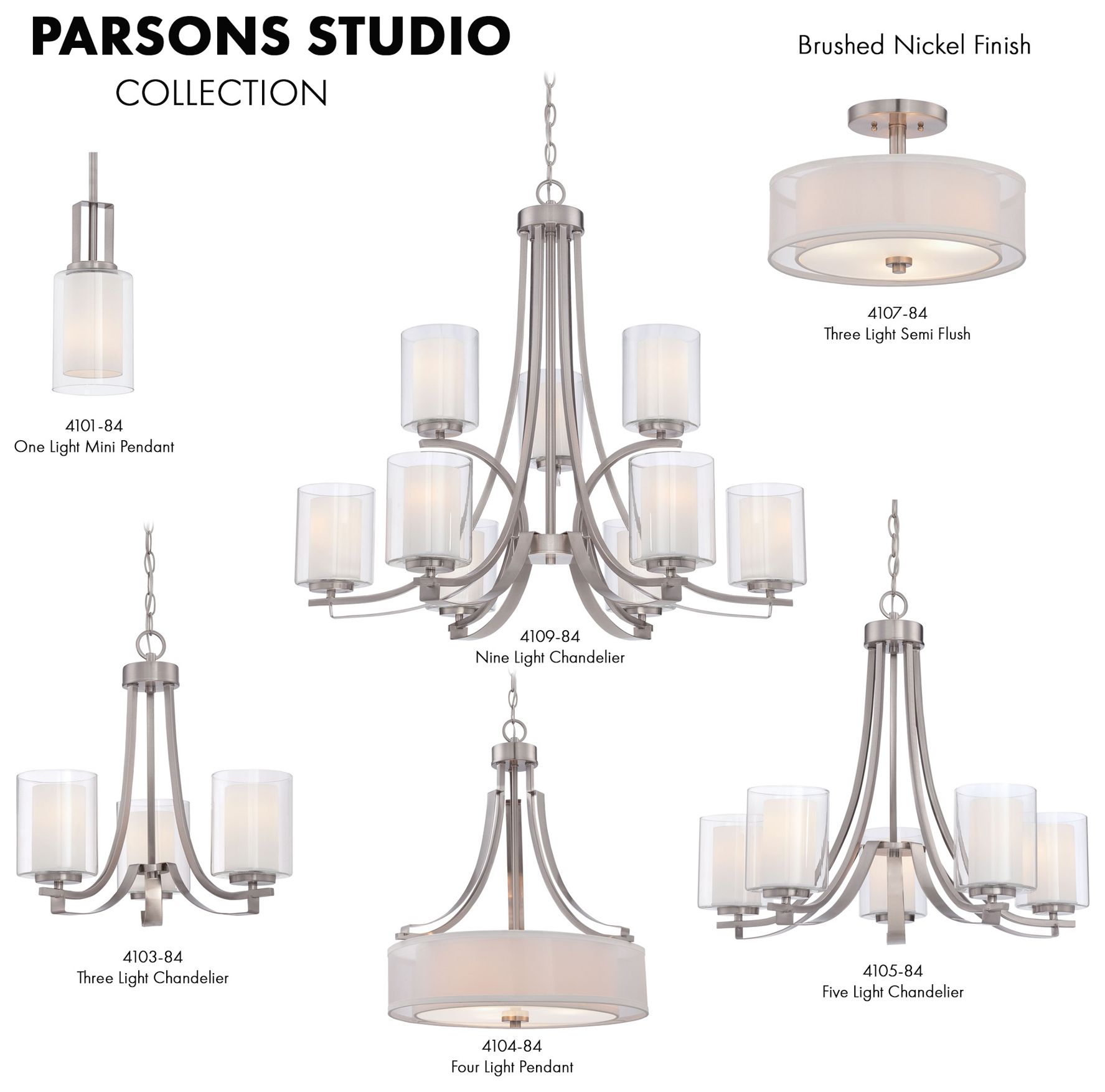 Minka-Lavery  Parsons Studio 5-Light Brushed Nickel Chandelier