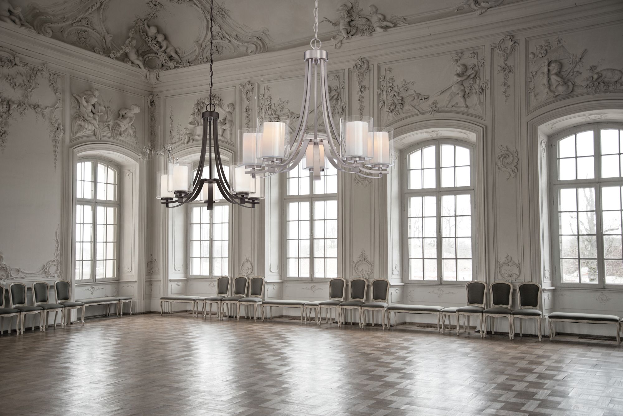 Image 3 Minka-Lavery Parsons Studio 5-Light Sand Coal Chandelier more views