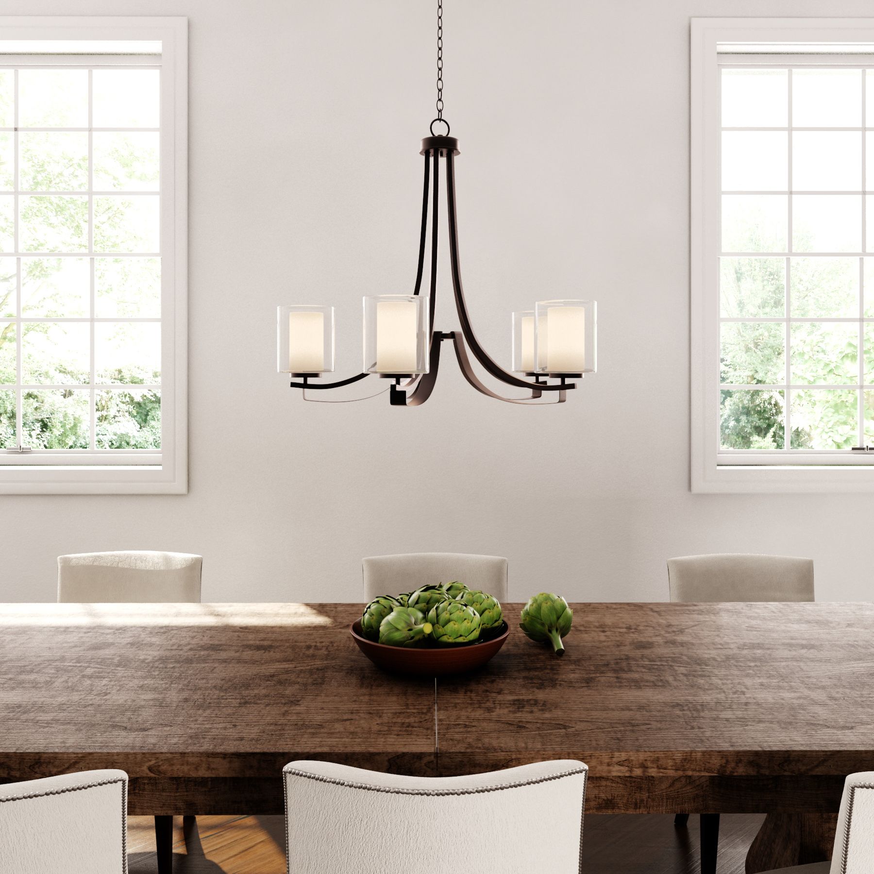 Image 3 Minka-Lavery Parsons Studio 5-Light Smoked Iron Chandelier with Shades more views