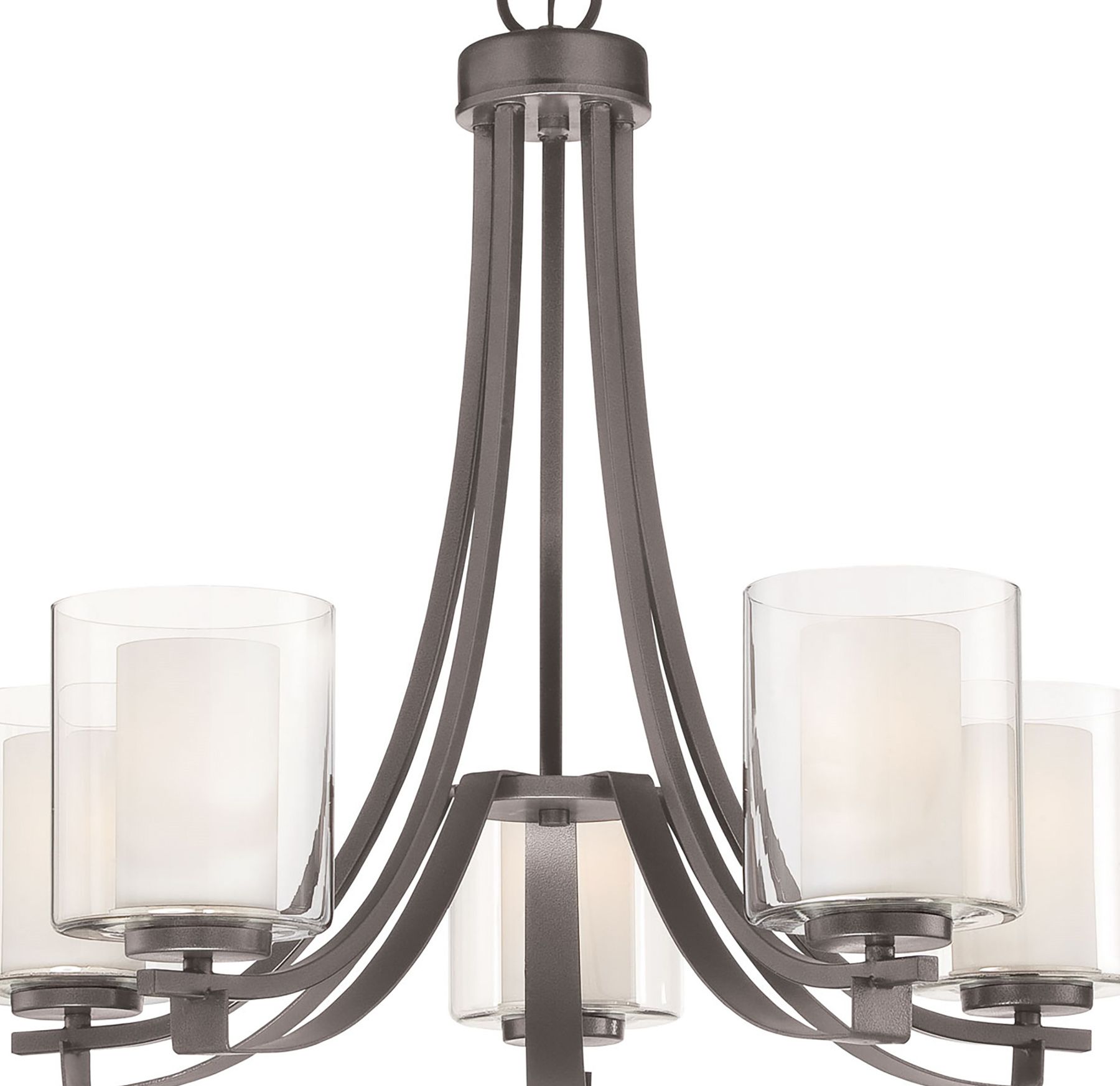 Image 4 Minka-Lavery Parsons Studio 5-Light Smoked Iron Chandelier with Shades more views