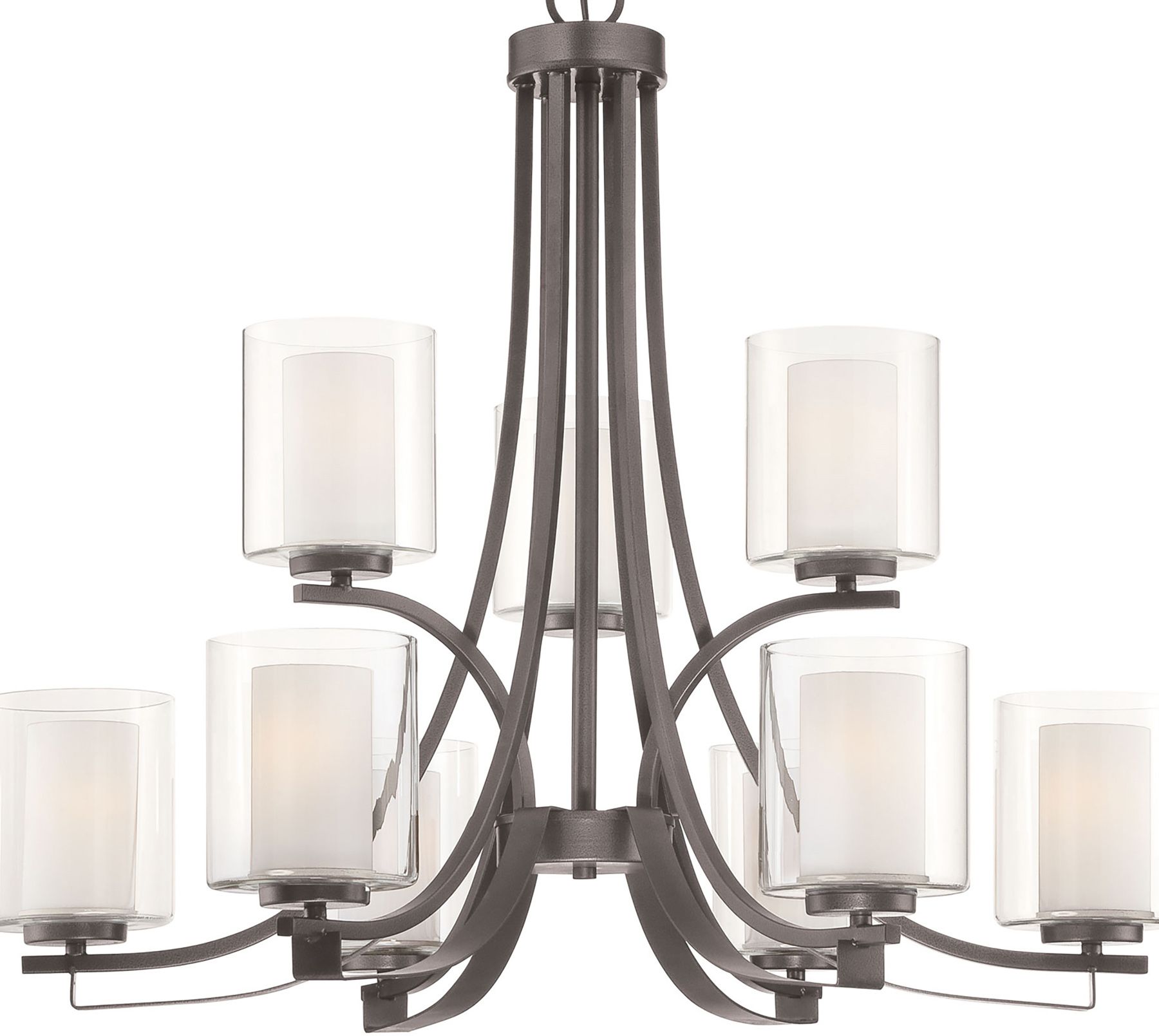 Image 6 Minka-Lavery Parsons Studio 9-Light Smoked Iron Chandelier with Shades more views