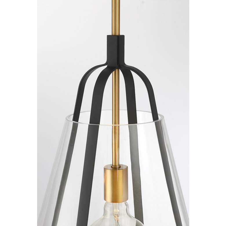 Image 4 Minka-Lavery Paxos 1-Light 15.5-in Legacy Brass and Black Indoor Pendant more views