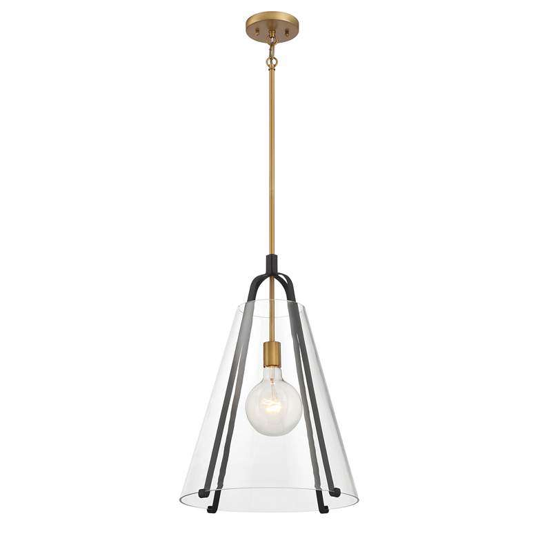 Image 7 Minka-Lavery Paxos 1-Light 15.5-in Legacy Brass and Black Indoor Pendant more views