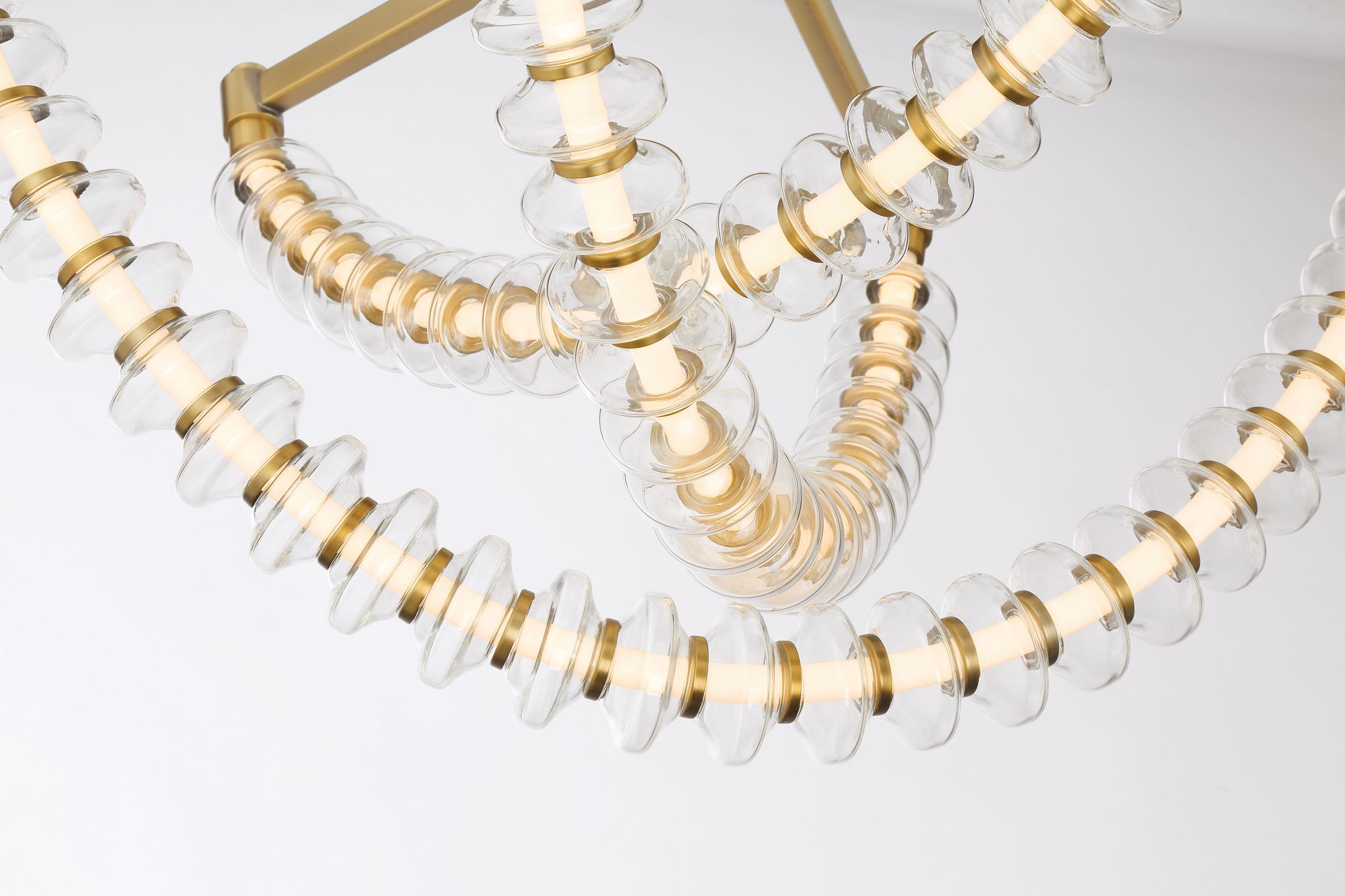 Minka-Lavery Pearl LED 28-in Legacy Brass Flush Mount with Glass Shade