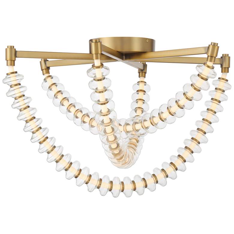 Image 2 Minka-Lavery Pearl LED 28-in Legacy Brass Indoor Flush Mount more views