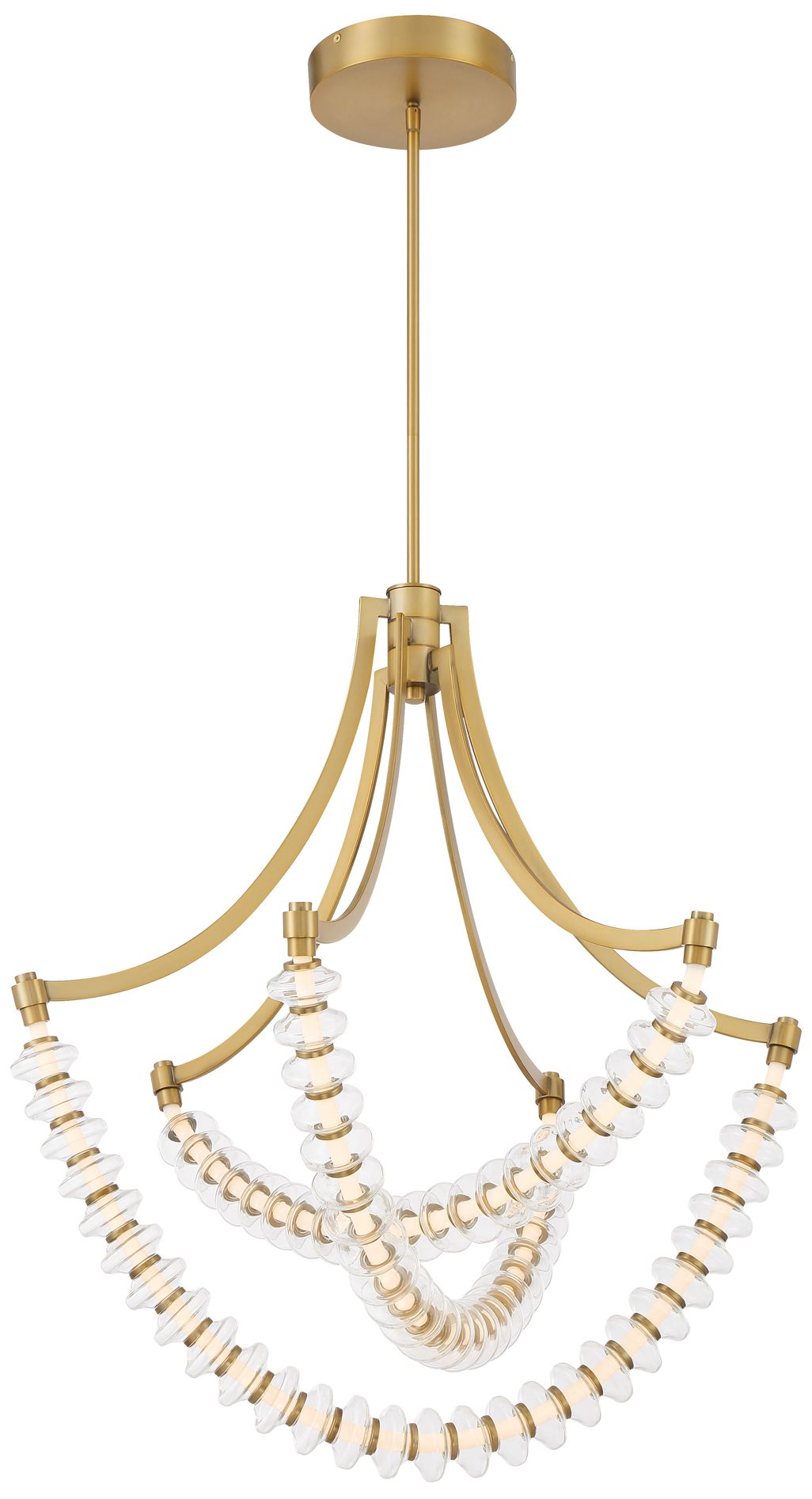 Minka-Lavery Pearl LED 29.25-in Legacy Brass Chandelier with Glass Shade