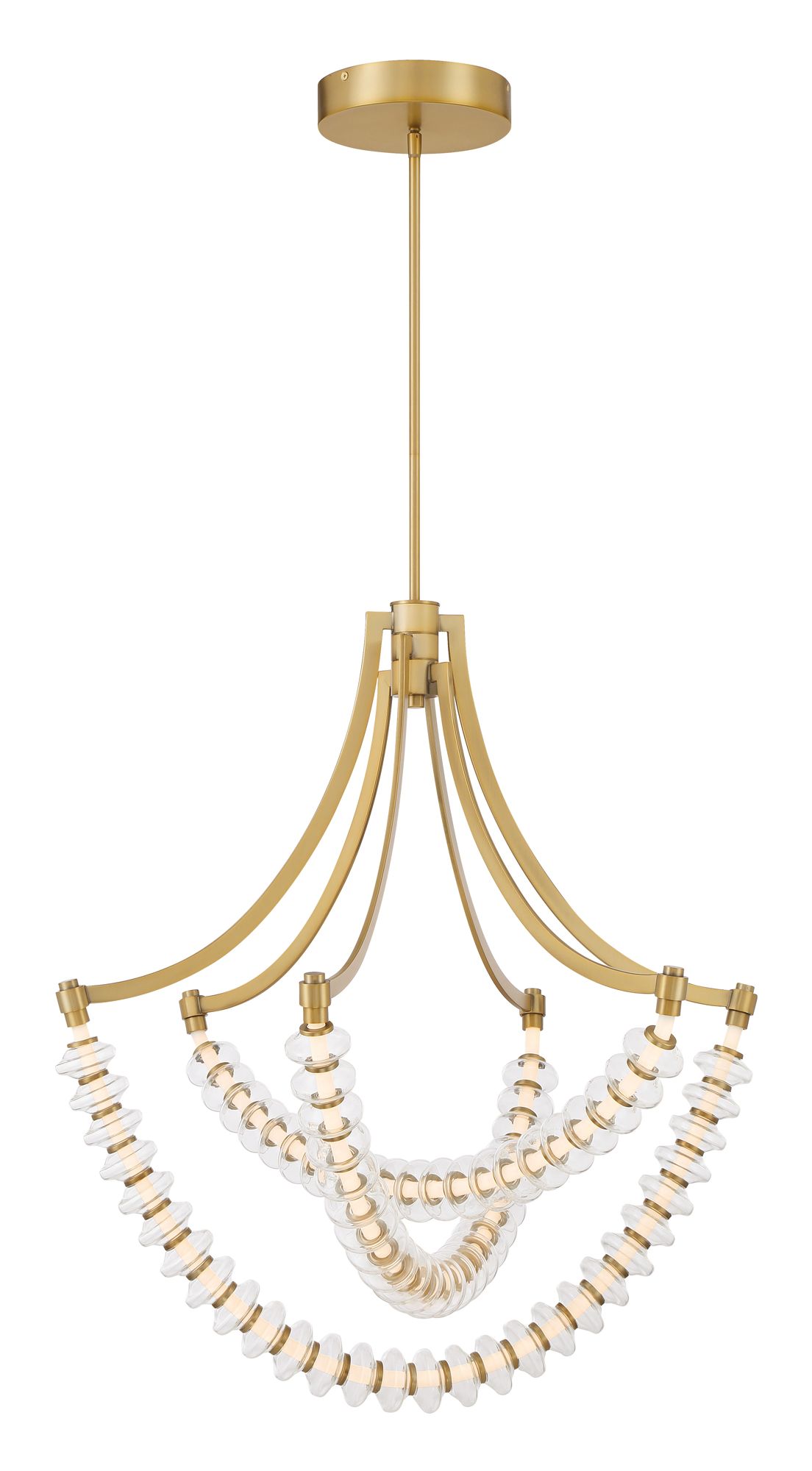 Image 3 Minka-Lavery Pearl LED 29.25-in Legacy Brass Chandelier with Glass Shade more views