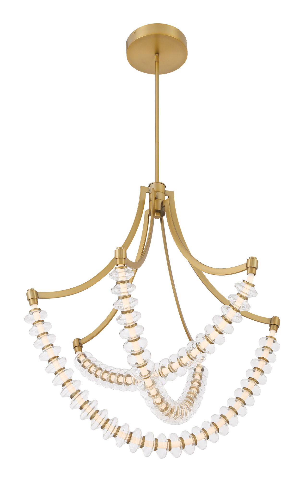 Minka-Lavery Pearl LED 29.25-in Legacy Brass Chandelier with Glass Shade