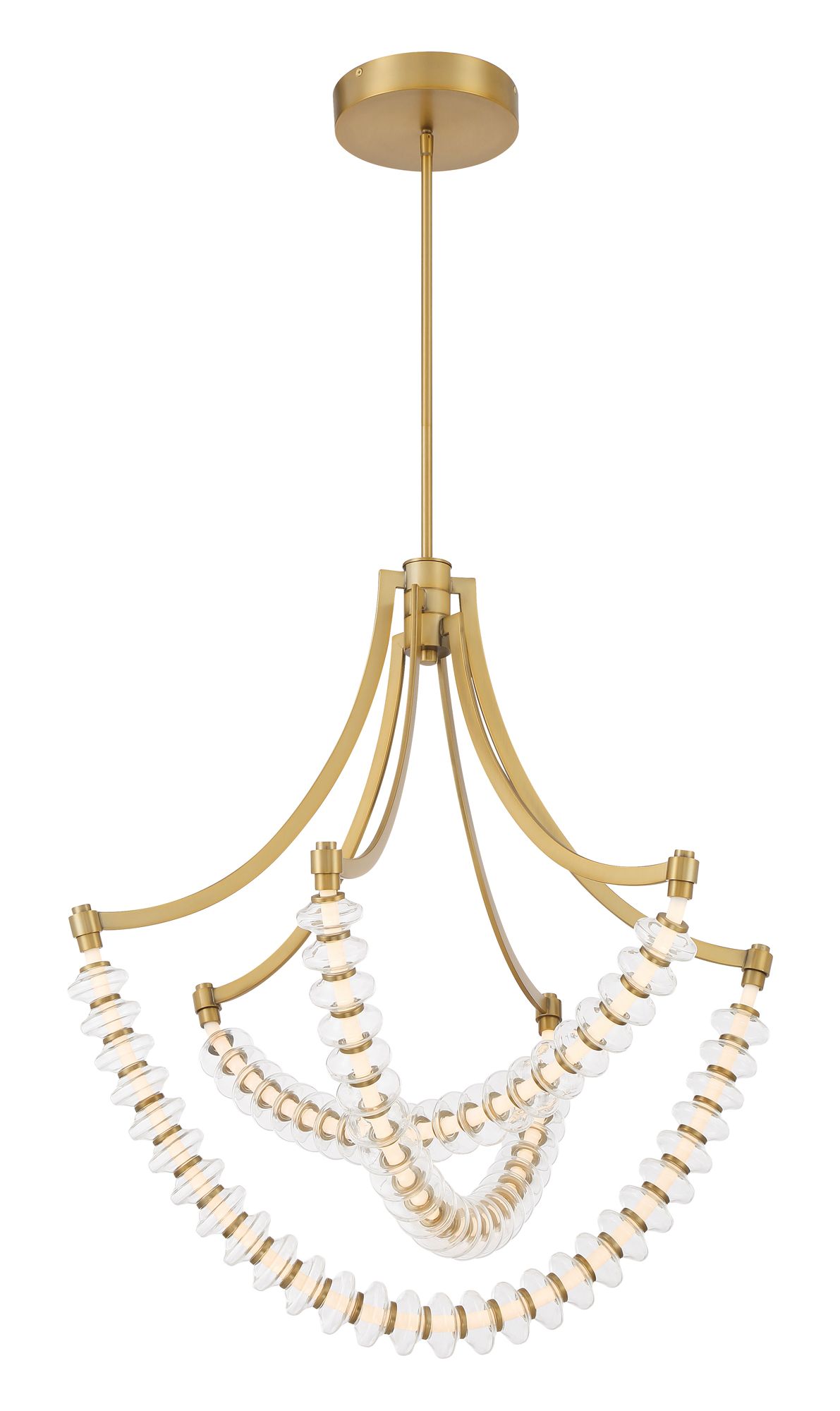 Minka-Lavery Pearl LED 29.25-in Legacy Brass Chandelier with Glass Shade