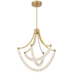 Minka-Lavery Pearl LED 29.25-in Legacy Brass Indoor Chandelier
