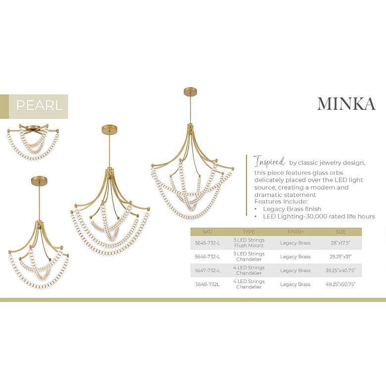Image 6 Minka-Lavery Pearl LED 29.25-in Legacy Brass Indoor Chandelier more views