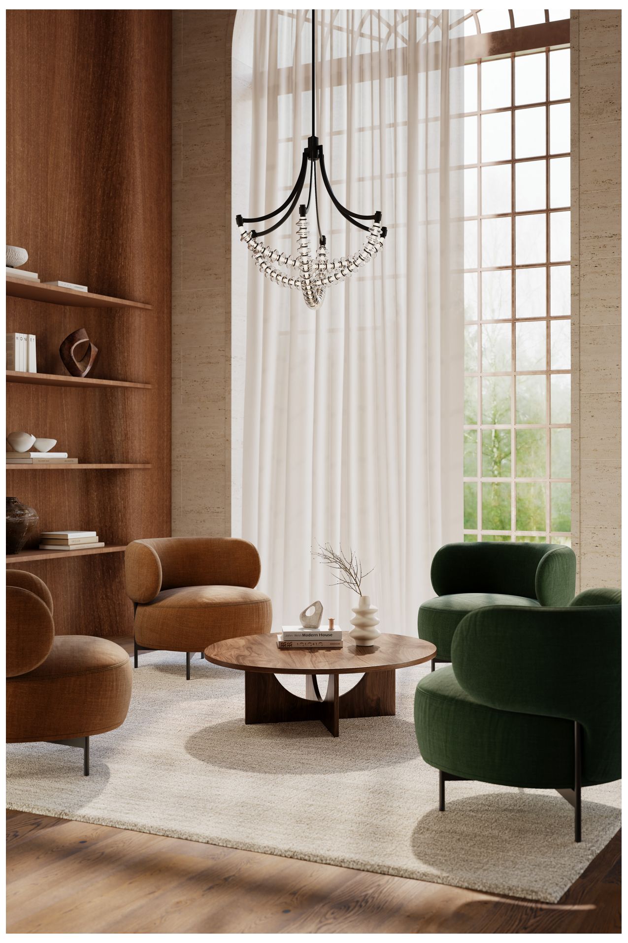 Image 4 Minka Lavery Pearl LED 29.25in Dark Matte Black Chandelier with Glass Shade more views