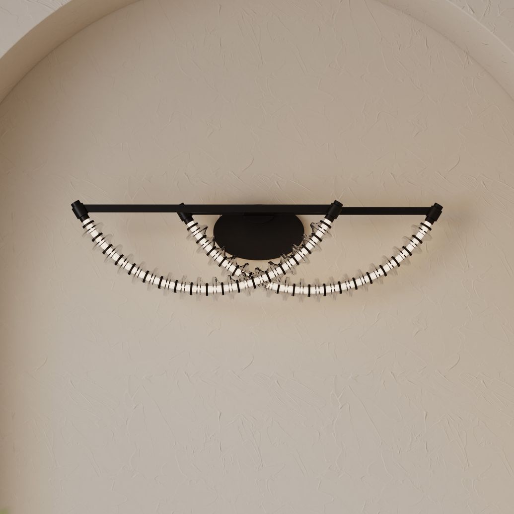 Minka Lavery Pearl LED 36-in Dark Matte Black Vanity Light with Glass Shade