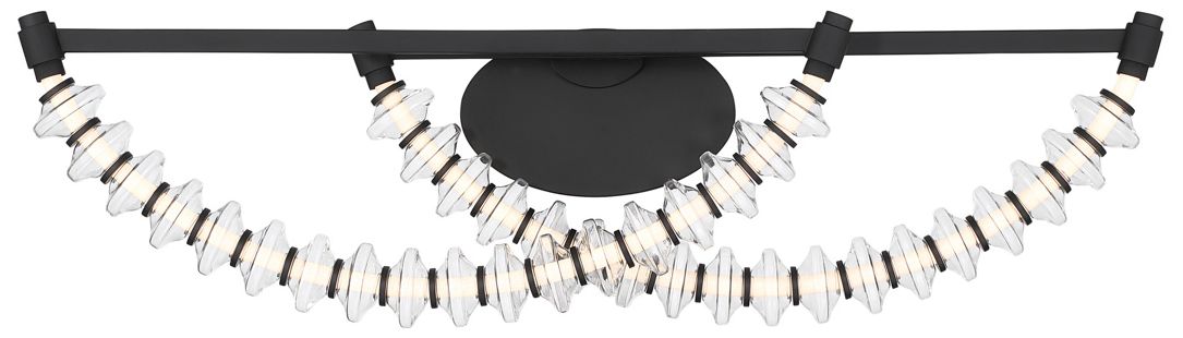 Minka Lavery Pearl LED 36-in Dark Matte Black Vanity Light with Glass Shade