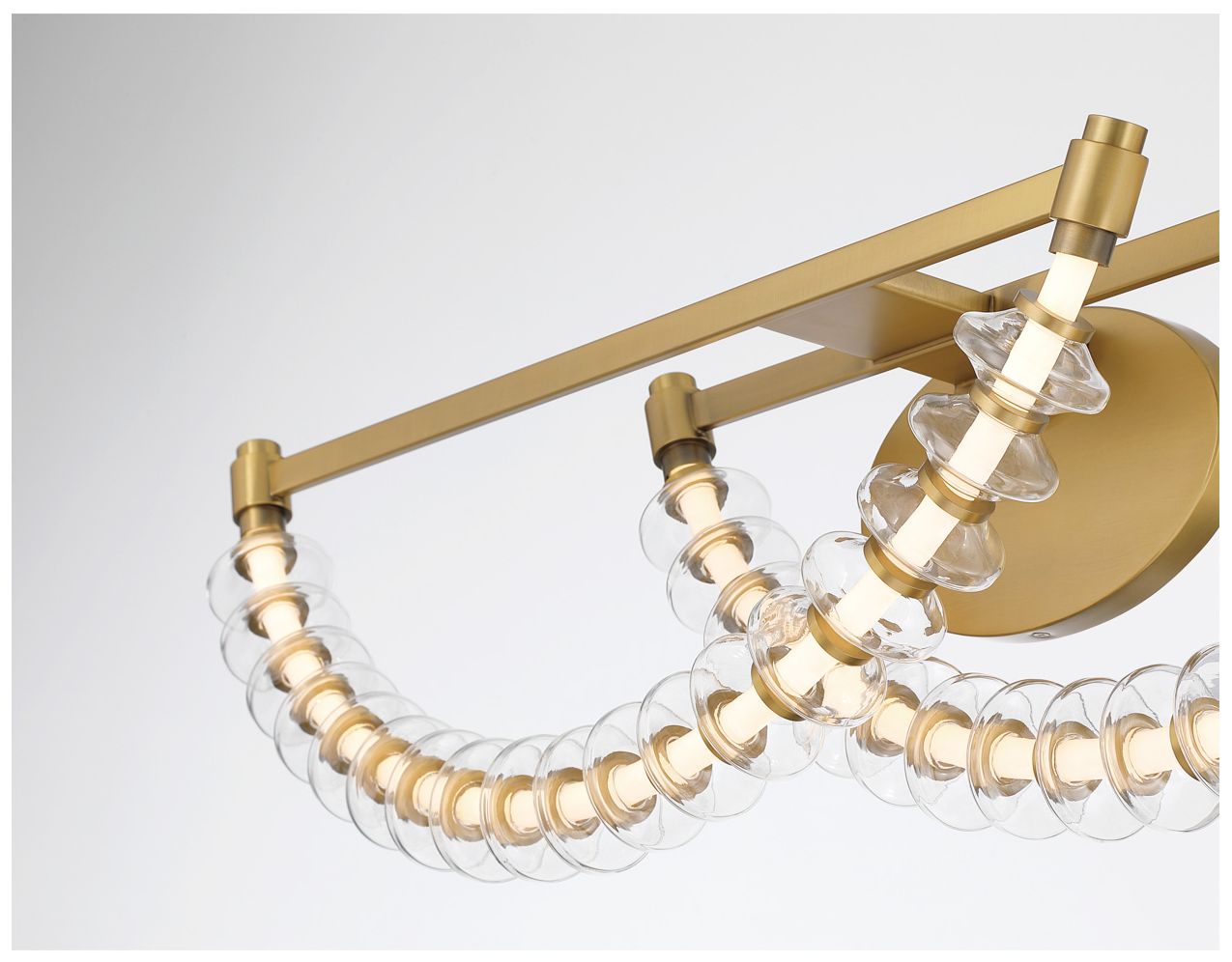 Image 5 Minka Lavery Pearl LED 36-in Legacy Brass Vanity Light with Glass Shade more views