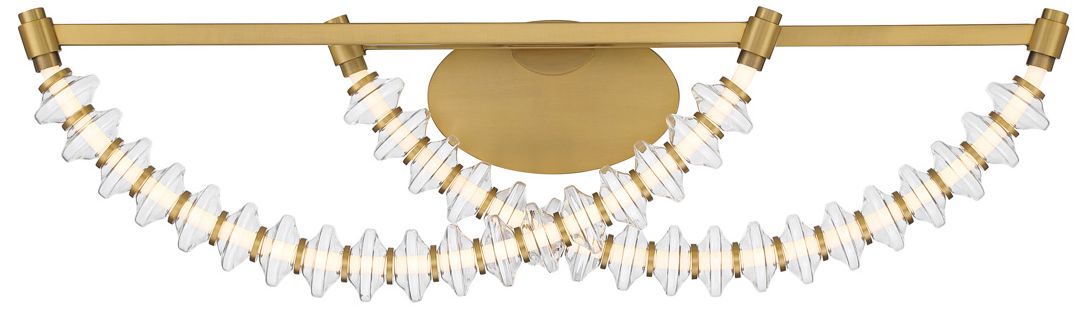 Image 6 Minka Lavery Pearl LED 36-in Legacy Brass Vanity Light with Glass Shade more views