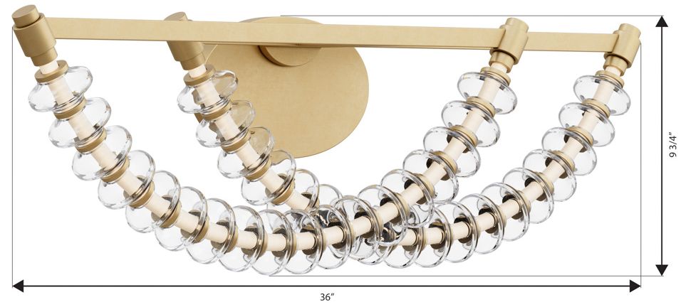 Image 7 Minka Lavery Pearl LED 36-in Legacy Brass Vanity Light with Glass Shade more views