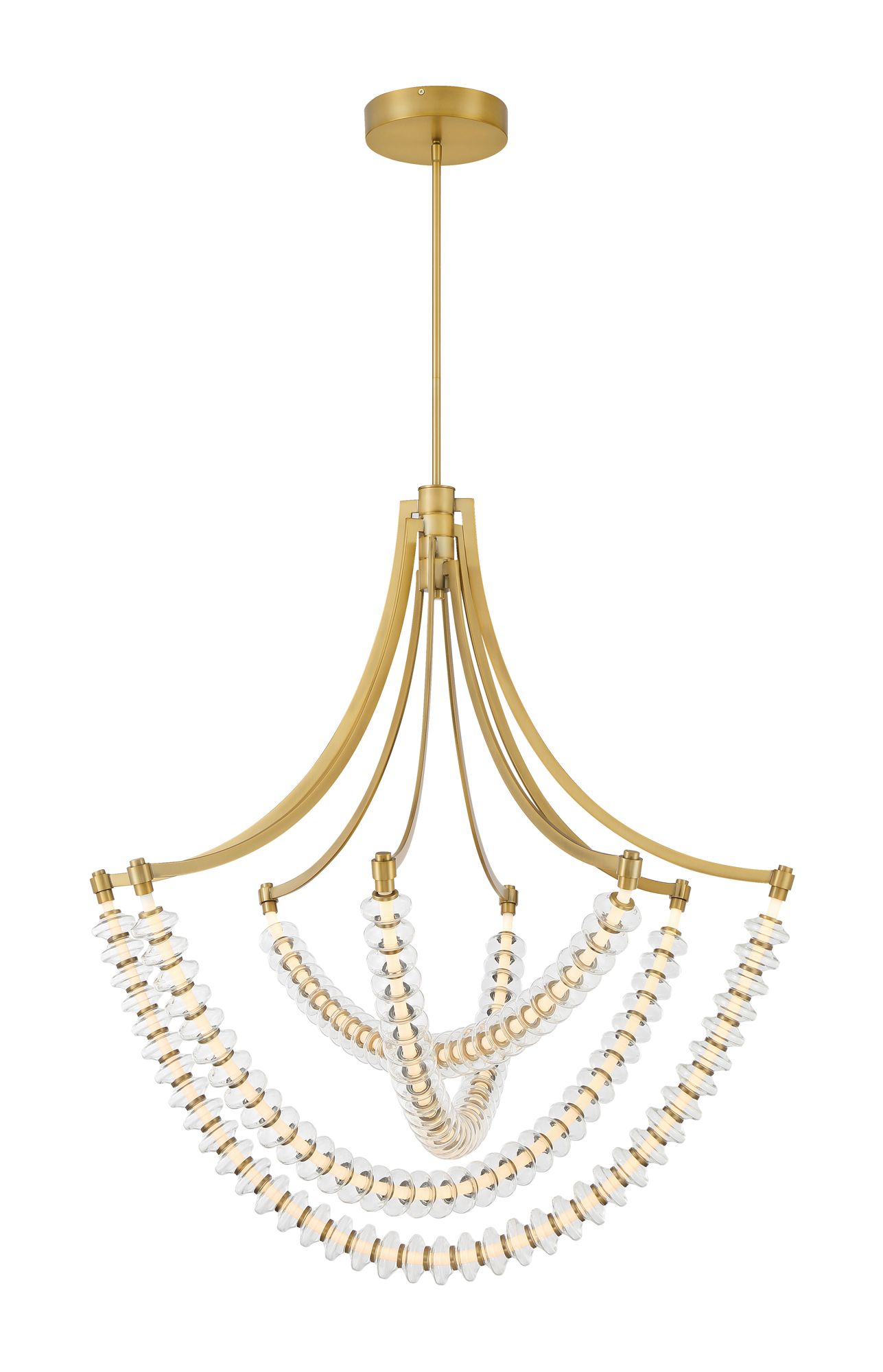 Image 3 Minka-Lavery Pearl LED 39.25-in Legacy Brass Chandelier with Glass Shade more views