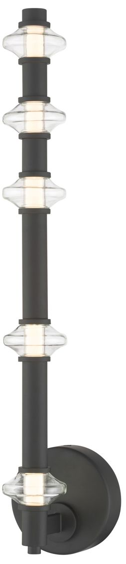 Minka Lavery Pearl LED 4.5-in Dark Matte Black Wall Sconce with Glass Shade