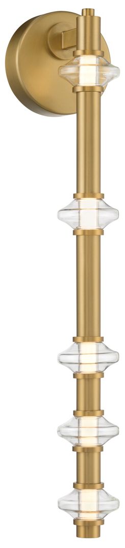 Minka Lavery Pearl LED 4.5-in Legacy Brass Wall Sconce with Glass Shade