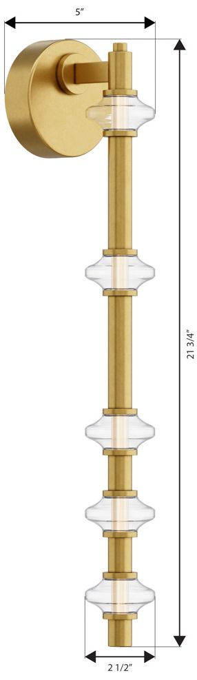 Image 7 Minka Lavery Pearl LED 4.5-in Legacy Brass Wall Sconce with Glass Shade more views
