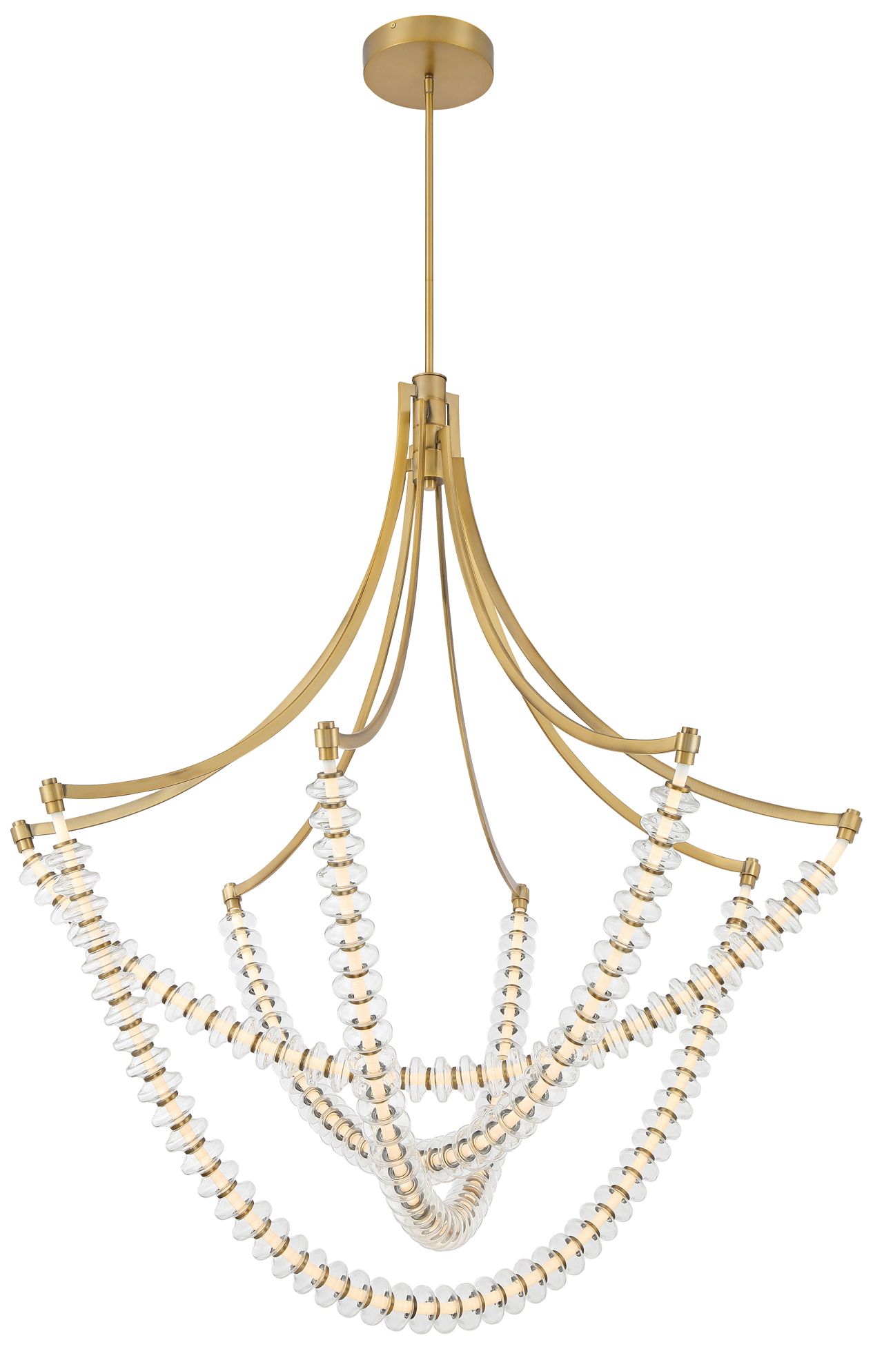Minka-Lavery Pearl LED 49.25-in Legacy Brass Chandelier with Glass Shade