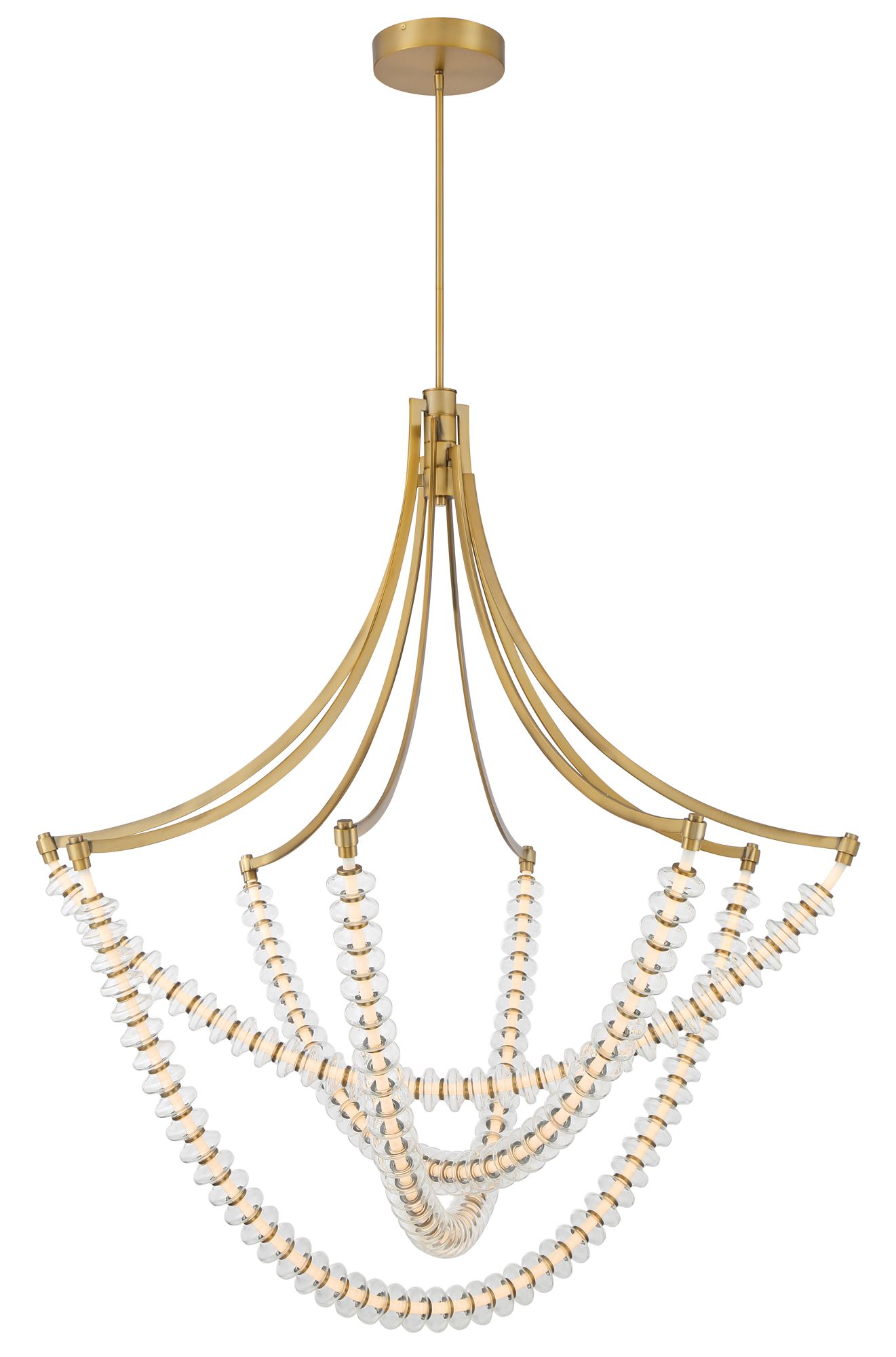 Image 3 Minka-Lavery Pearl LED 49.25-in Legacy Brass Chandelier with Glass Shade more views