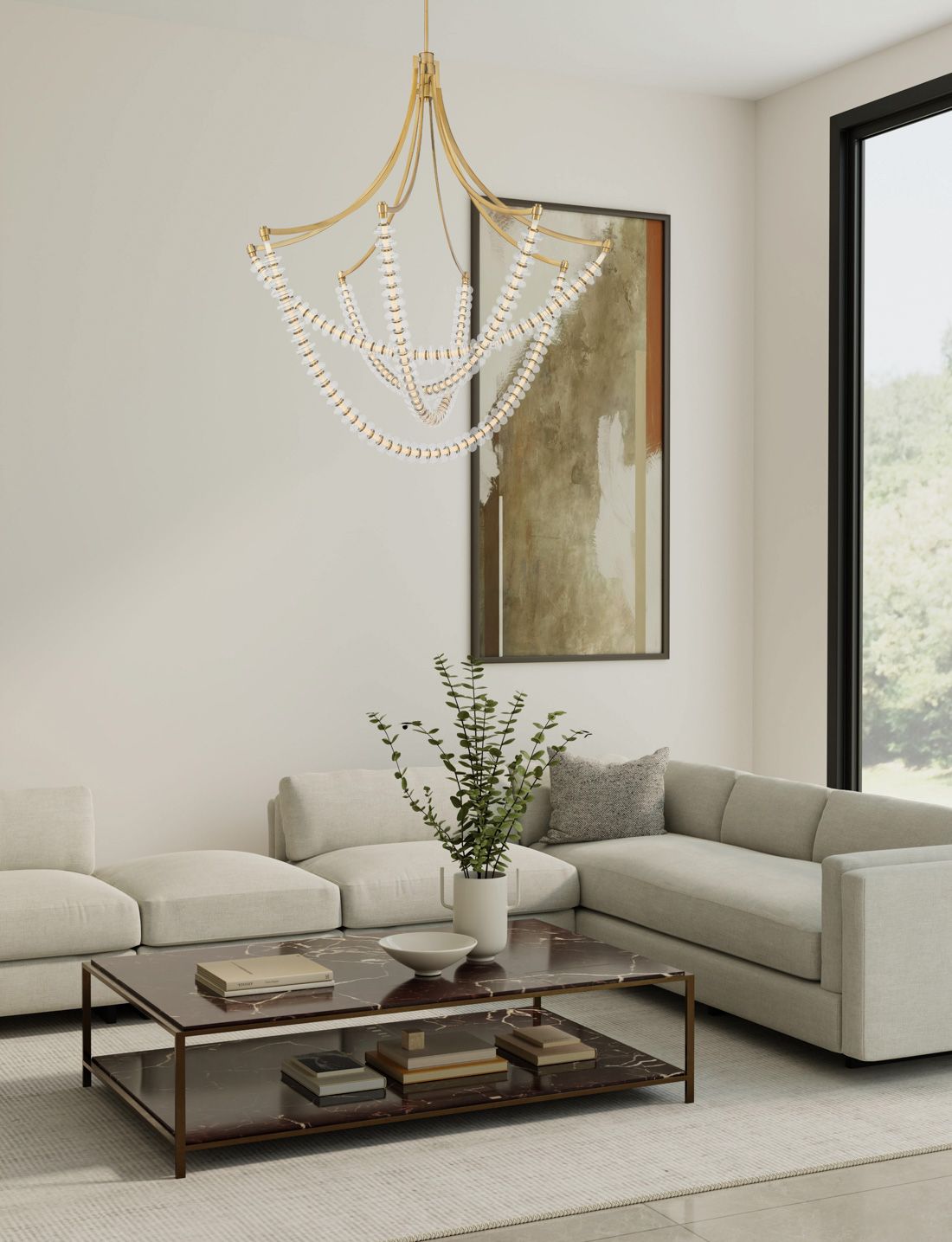 Image 4 Minka-Lavery Pearl LED 49.25-in Legacy Brass Chandelier with Glass Shade more views